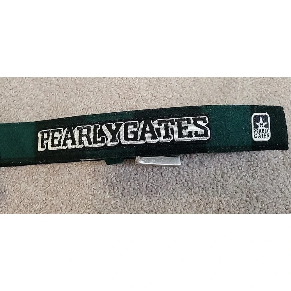 PEARLY‎ GATES BELT AND POUCH, GREEN PLAID, FELT, 45